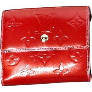 970067E YV Louis Vuitton Wallet Red Monogram Vernis